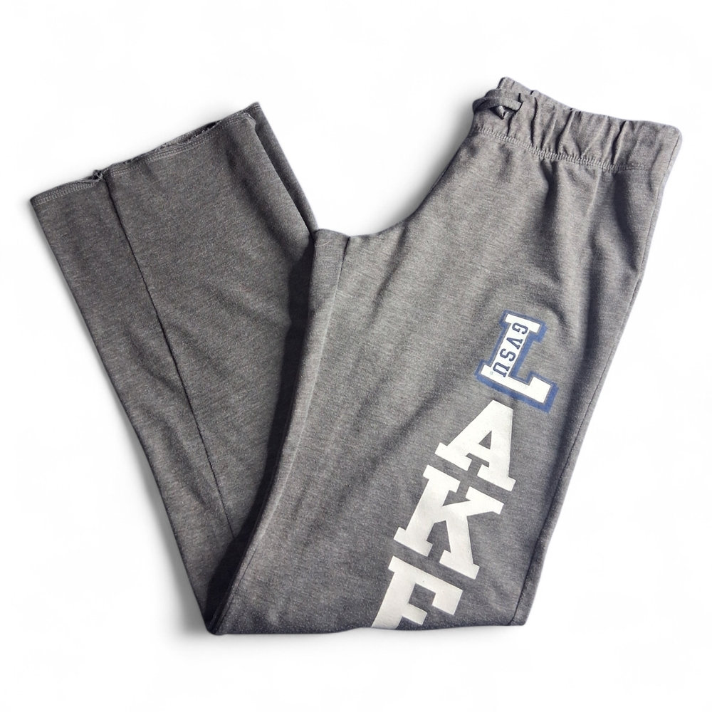 GVSU Champion Gray Track Pants with White and Blue Print